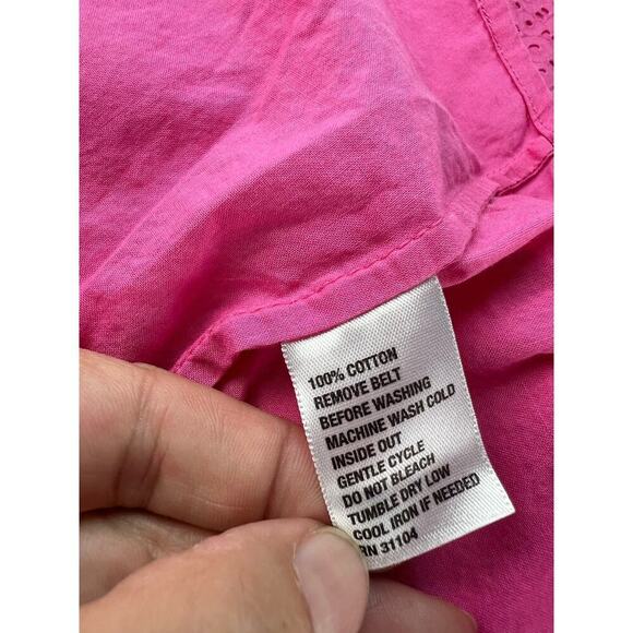 Crown and Ivy 10 Women's Pink Eyelet Removable Straps Fully Lined Cotton Dress - Picture 8 of 11